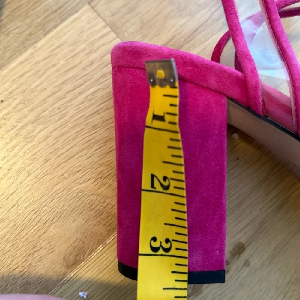 Villa Rouge Hot Pink Strappy Block Sandal Heels- never worn